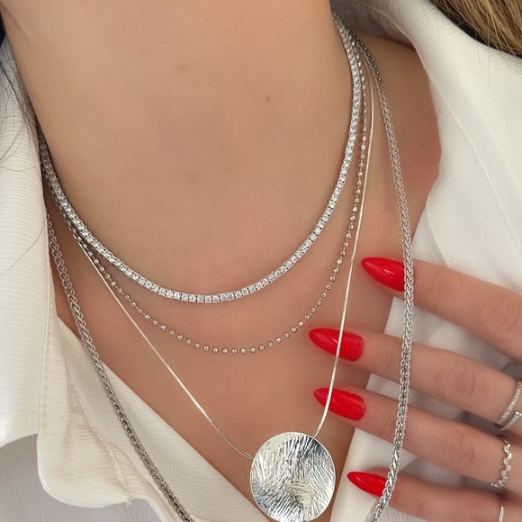 RESTOCK 🔥 Tennis Choker Necklace AAA+ Real Zirconia 2mm Platinum Plated Luxury - Picture 6 of 11